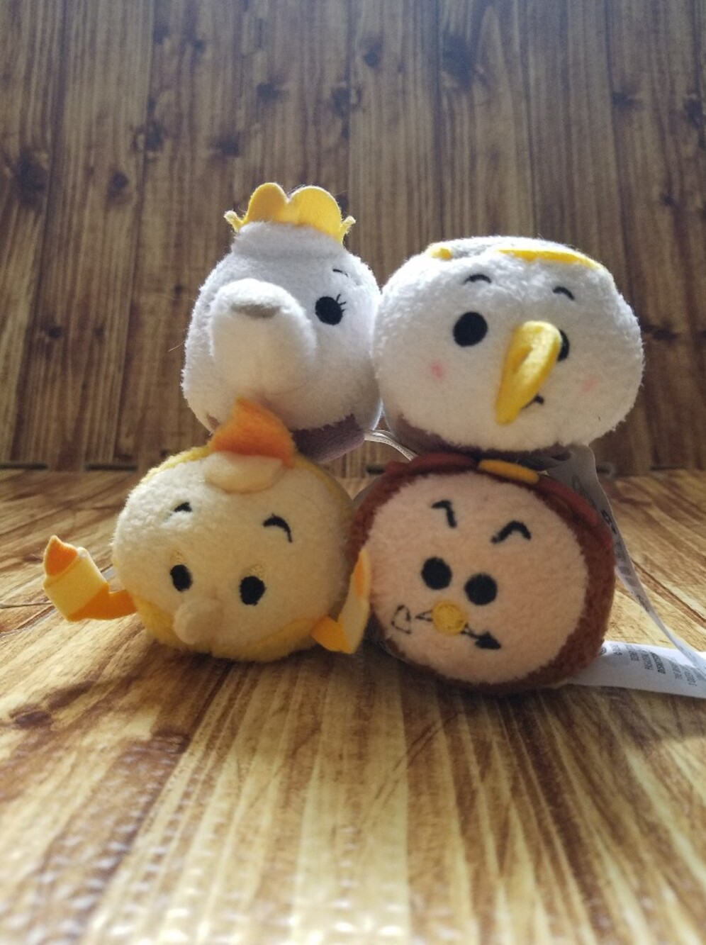 Disney Store Tsum Tsum Beauty & The Beast Mini Plush Set Bindle Lumiere Mrs Pott